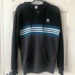ADIDAS Throwback Mens 1/4 Zip Hoodie Size S